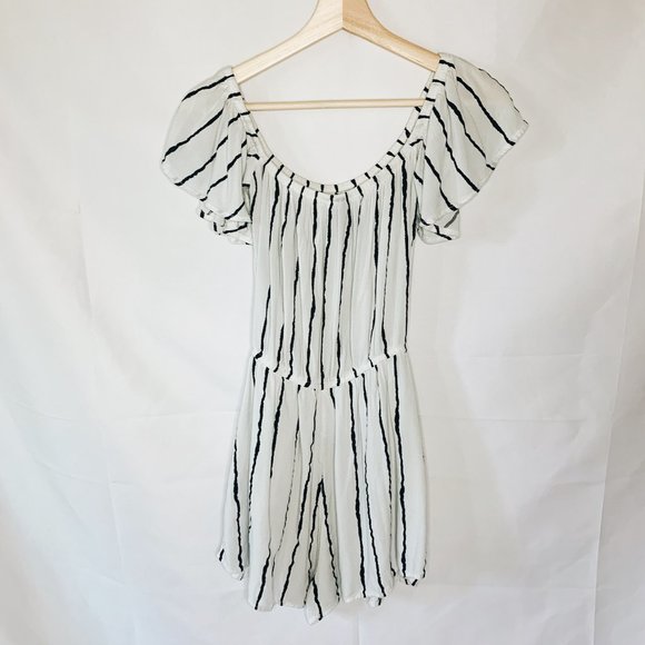 H&M White and Black Striped Romper Size 6 - Picture 5 of 9